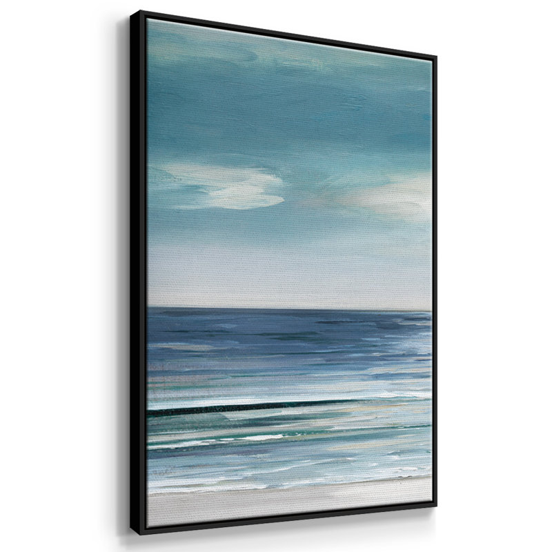 "Blue Silver Shore", reproduction sur toile 3 pièces, Noir, H 24 po x l 48 po x P 2 po