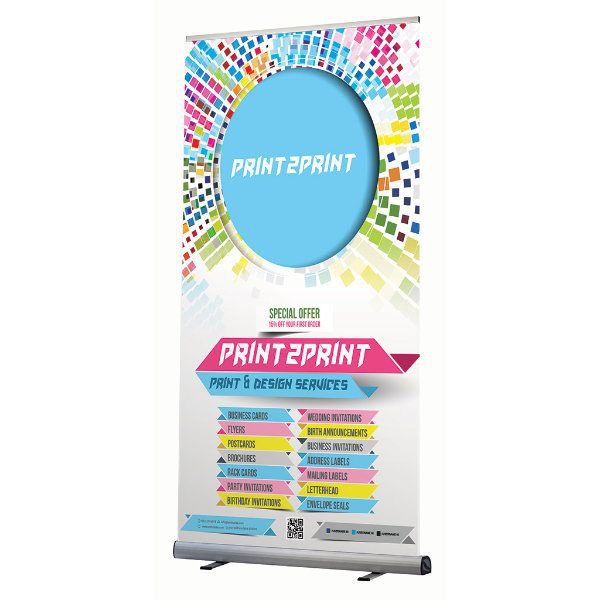 Optima MT Displays Freestanding Banner Stand, 78.75" H x 39.38" W