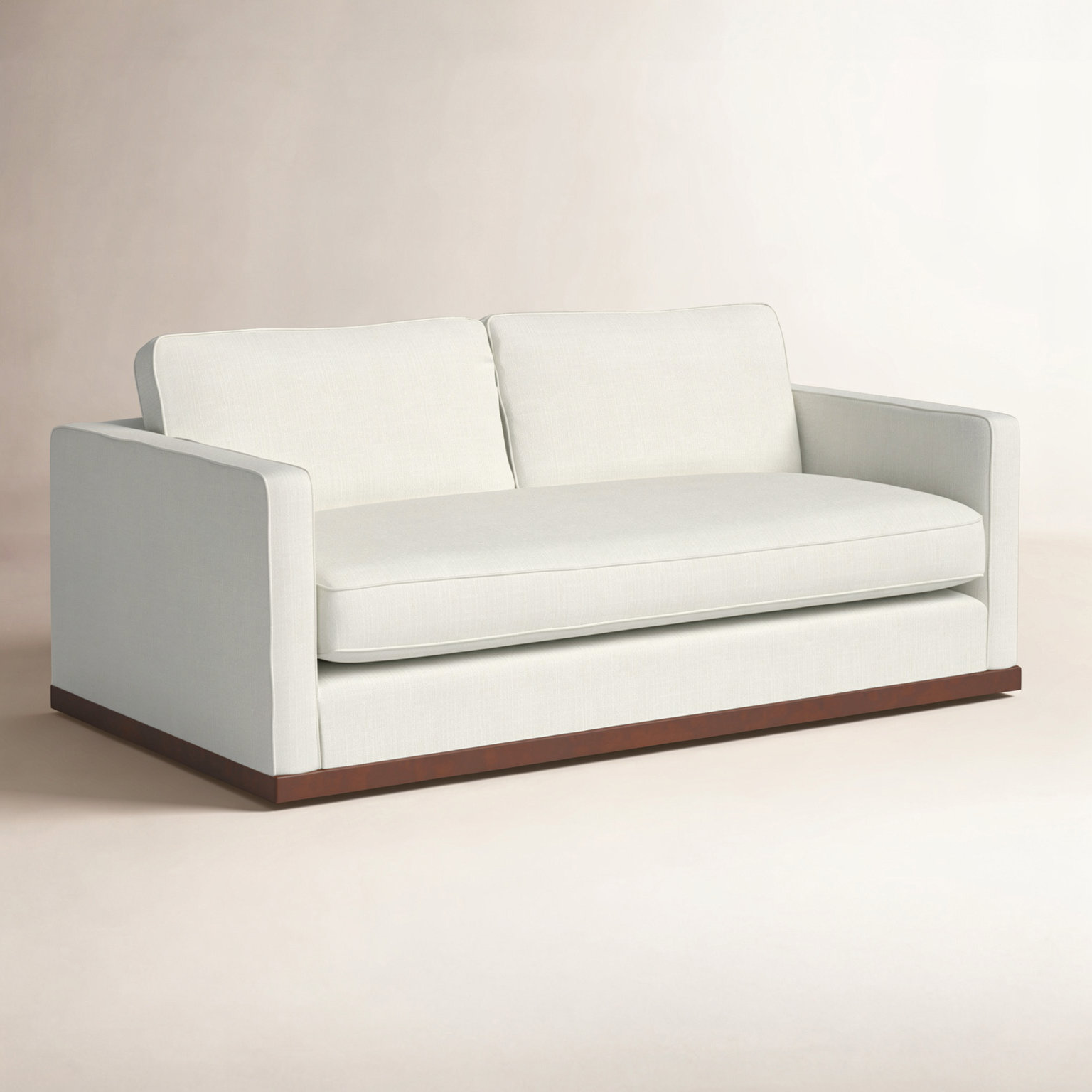 Bobbi 73'' Upholstered Loveseat, Flannigan Cotton White Performance Weave
