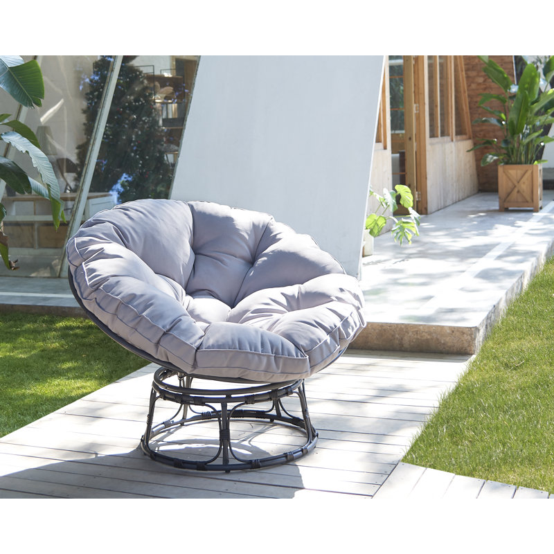 Sitka Swivel Steel Outdoor Lounge Chair, Grey