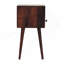 Solid Wood Mini Walnut Nightstand, 1-Drawer, 1 Open-Slot, Nordic Legs, Dark Brown