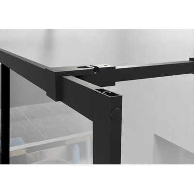 34" X 72" Shower Door Walk-In Black Finish
