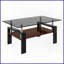 Table basse de salon en verre trempé gris - facile à nettoyer, rangement en panneau de fibres à densité moyenne, pieds en fer durable, capacité de 220 lb-1079612223-1079612222