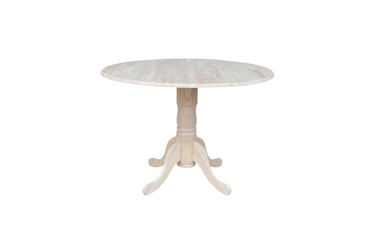 Boothby Drop Leaf Rubberwood Solid Wood Pedestal Dining Table