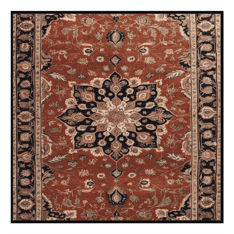 Tapis brun lavable à la machine, Carré 8 pi