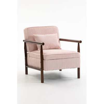 Mid Century Modern Accent Chair with Wood Frame, Upholstered for Comfort, Storage, and Relaxation in Living Rooms