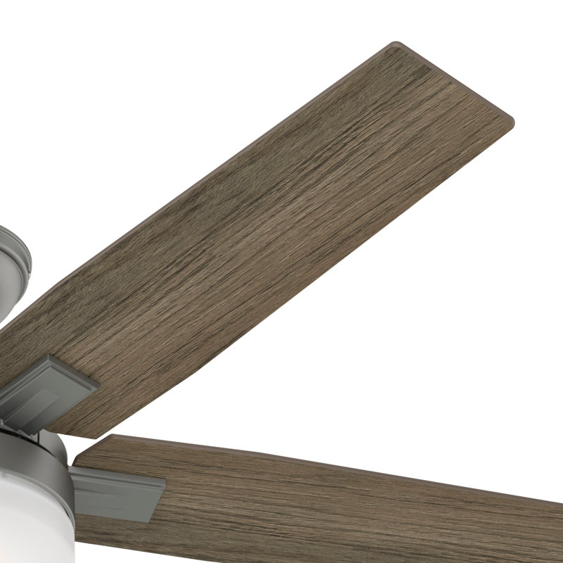 52" Apex II Ceiling Fan With LED Light Kit And Handheld Remote, Matte Silver