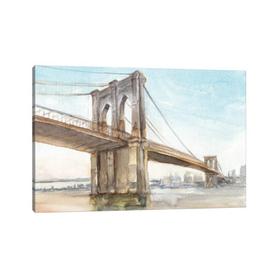 «Iconic Watercolor Bridge II» par Ethan Harper, reproduction d'art sur toile