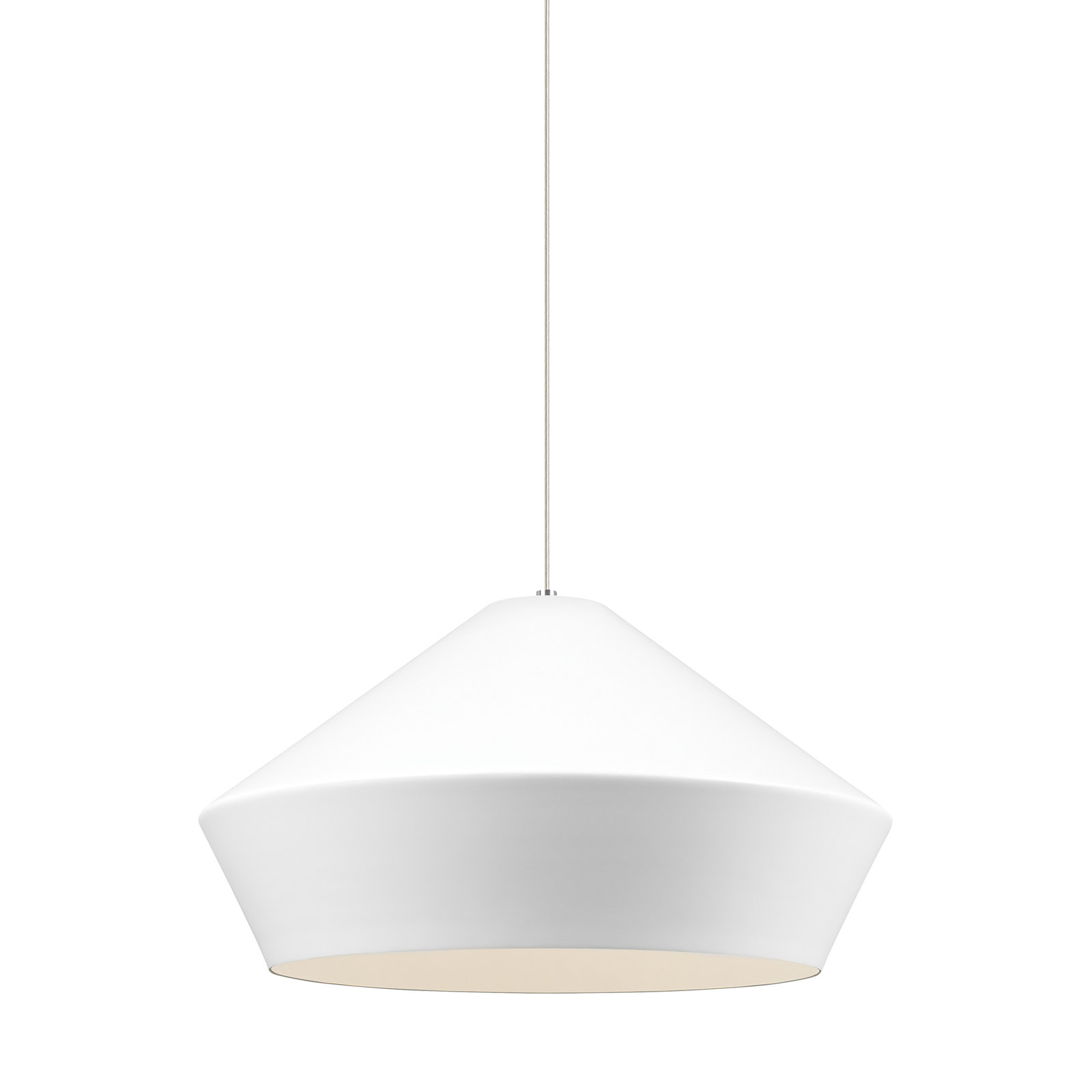 Brummel Single Light Metal Dimmable Pendant, White, Yes