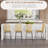 HOMCOM Rattan Bar Stools Set Of 4, 26" Counter Height Barstools, Boho Kitchen Island Stools With Breathable Wicker Seat And Back, Yellow