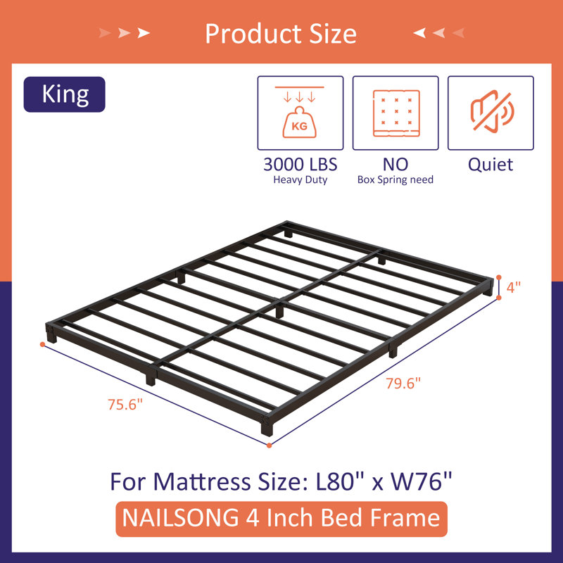 Kallyn 4'' Bed Frame, King