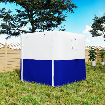 Outsunny Pop Up Gazebo with Sides, 2m x 2m Party Tent, Dark Blue & White