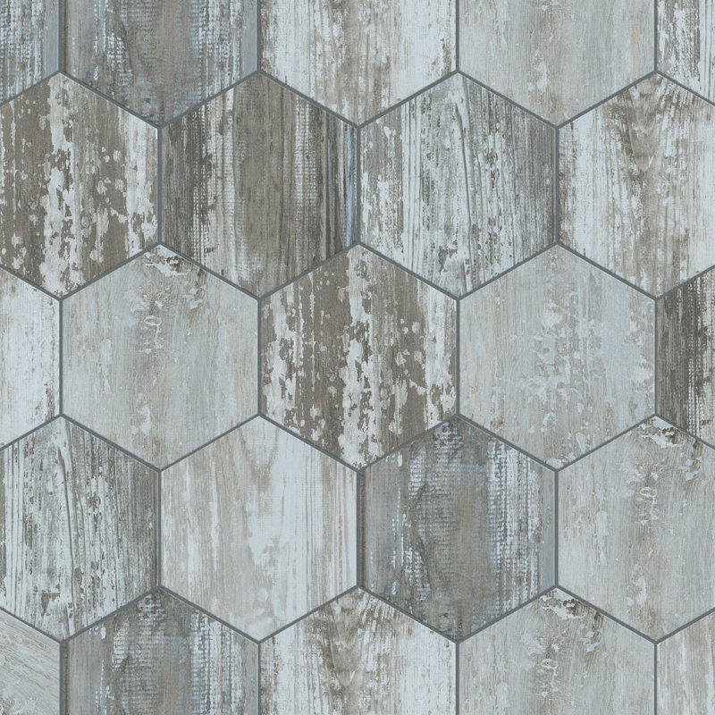 Suomi Hex 9" x 10" Porcelain Wood Look Wall & Floor Tile