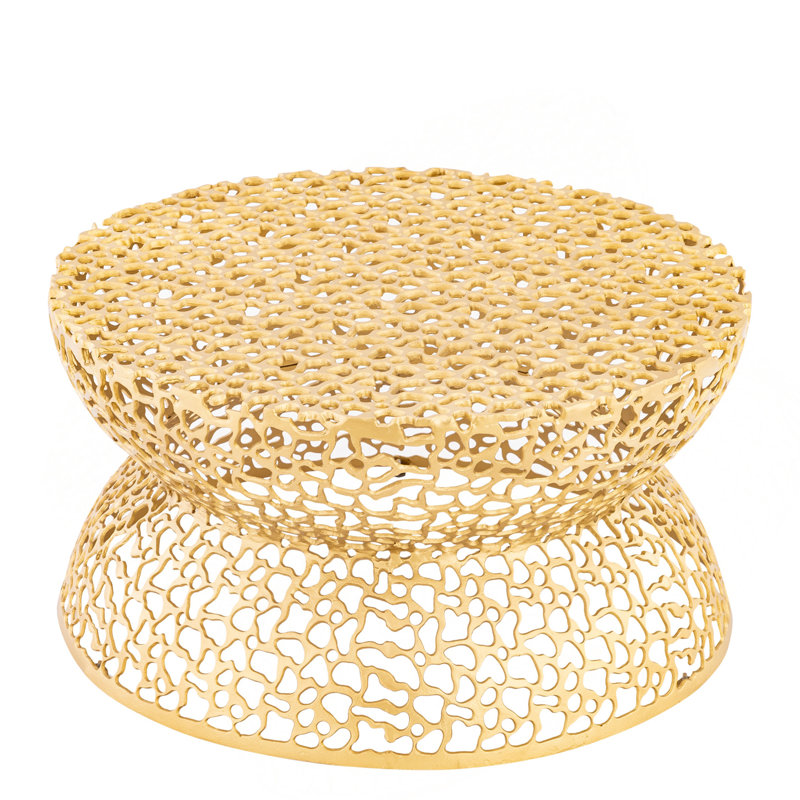 Table basse de style moderne 32 po en métal doré