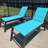 PURPLE LEAF Outdoor Chaise Lounge Set of 2 Aluminum Patio Lounge Chair with Wheels and Side Table Pool Chaise Lounge Chair for Outdoor Backyard Poolside Turquoise Blue-84335575