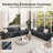 158" Modular Sectional Sofa, Oversized U Shaped Couches With Ottomans, 6-seater Deep Seat Sofa With Throw Pillow-244252933