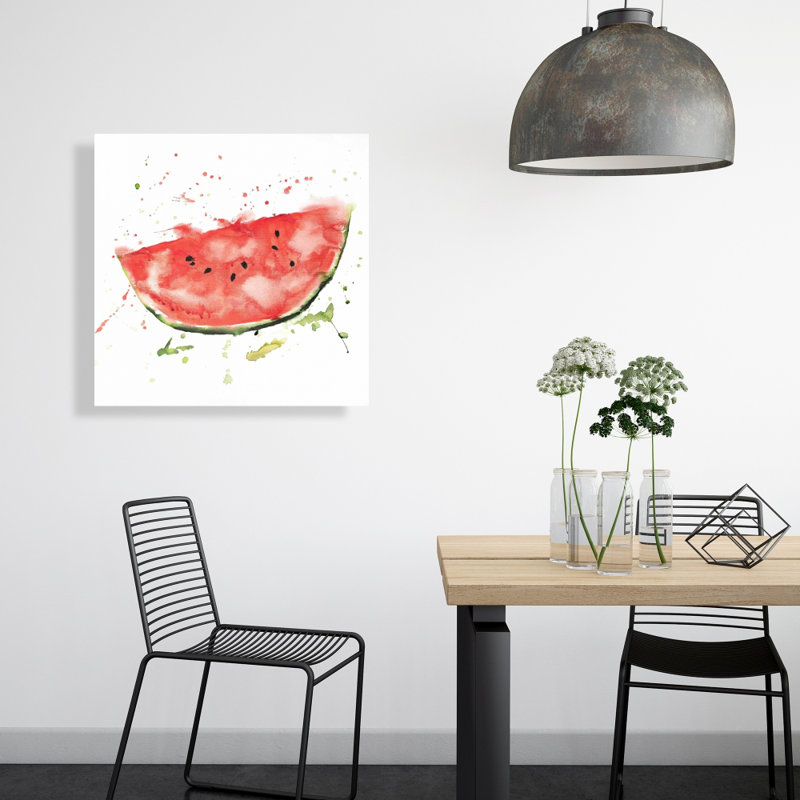 Watermelon Slice Red Food Canvas - Kitchen Home Decor Art
