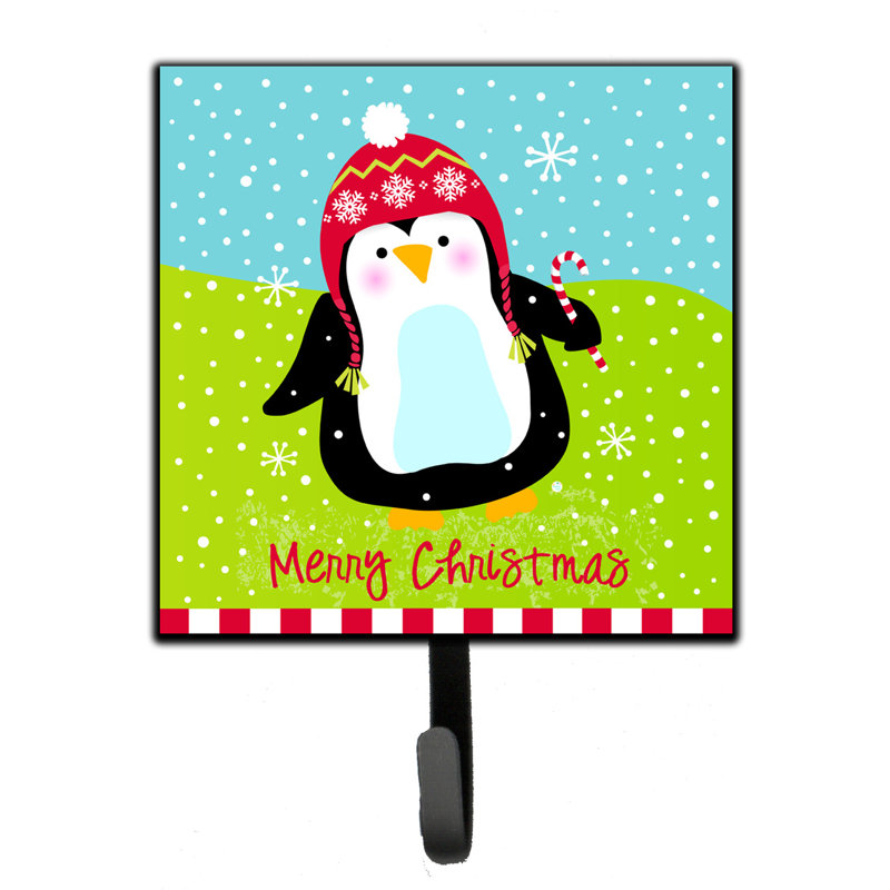 Organisateur de clés murales joyeux christmas joyeux pingouin avec crochets clés Banuelos