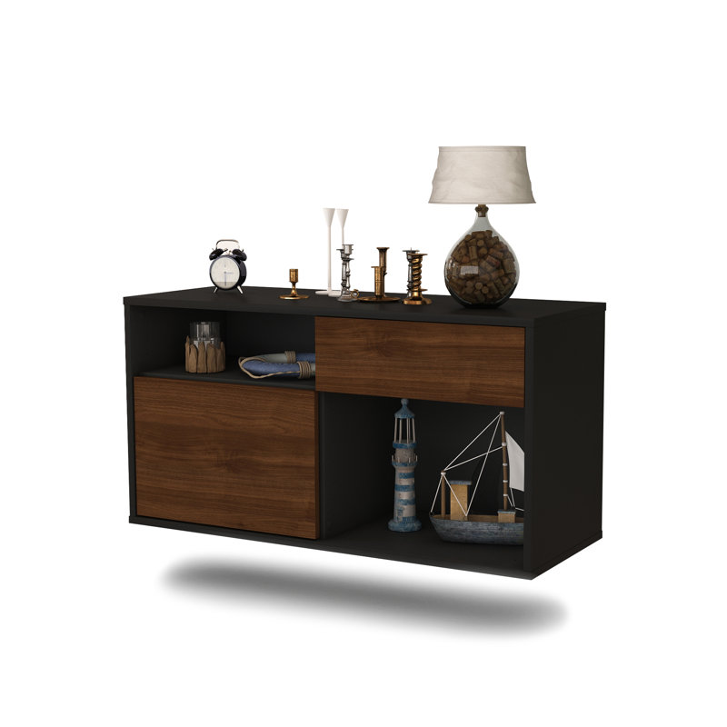 Fountaine Unfinished Floating TV Stand, Walnut