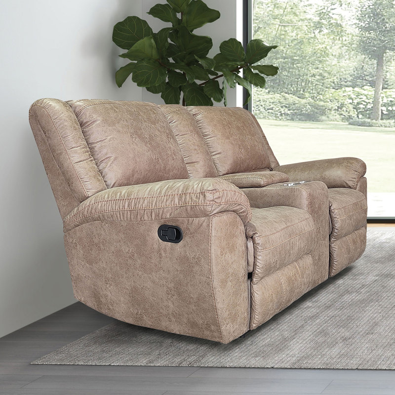 77.4" W Transitional Loveseat, Brown