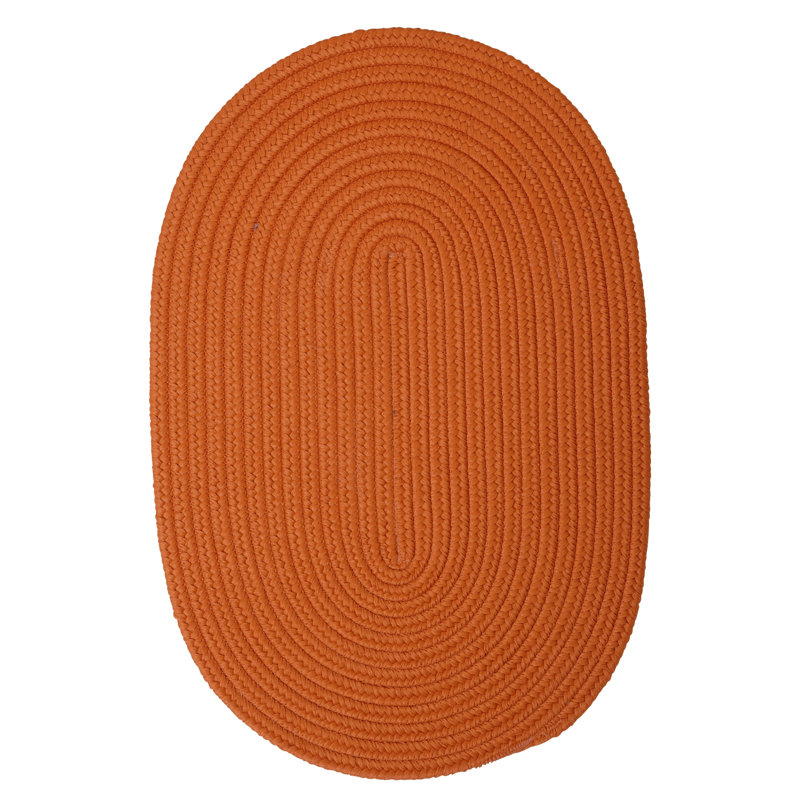 Tapis orange tressé abygale, Oval 6 pi x 9 pi