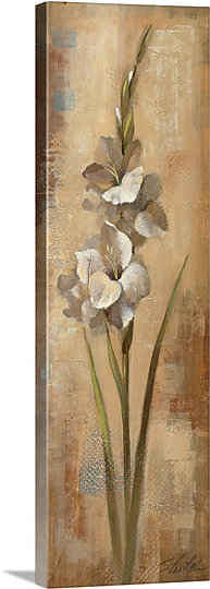 « floral grace i » par silvia vassileva,, reproduction d’art sur toile, H 36 po x l 12 po x P 1,25 po