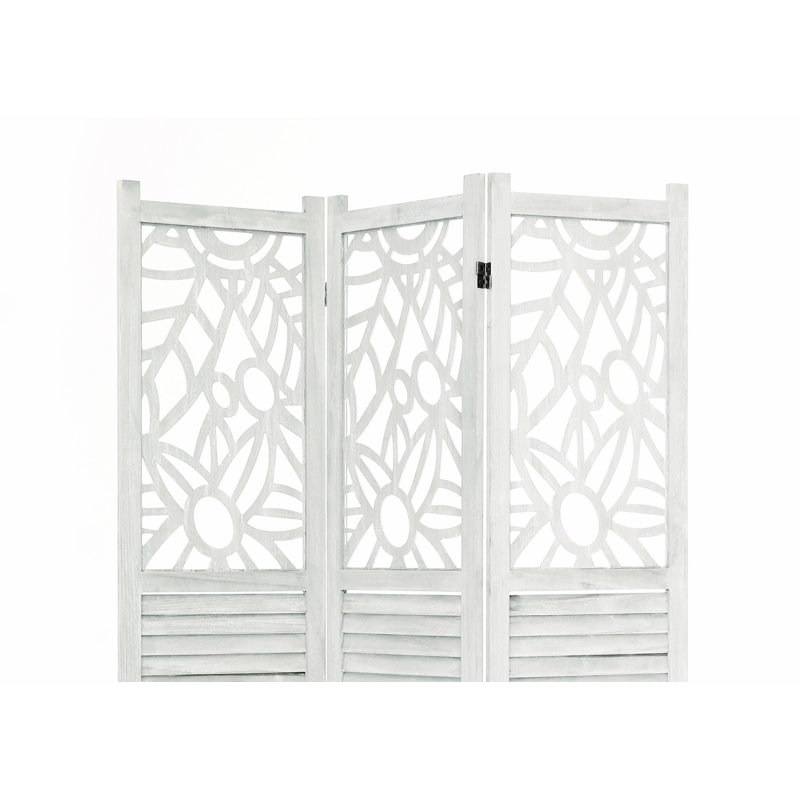 Motley 120cm W x 170cm H 3 - Panel Folding Room Divider, White