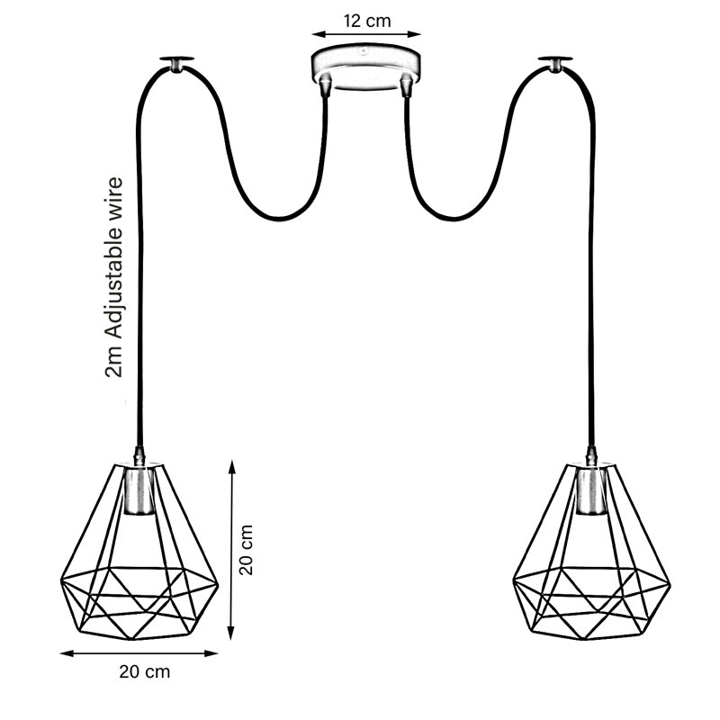 Prestynne 2 - Light Black Cluster Pendant