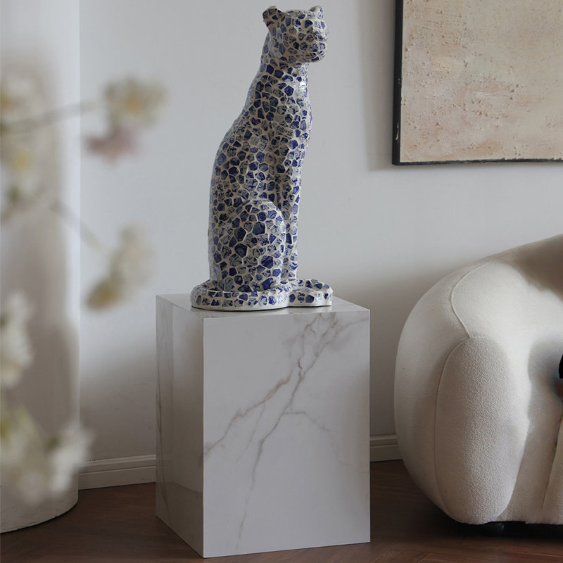 Blue+White Free Form Glass Steel+Sintered Stone Decorative Object