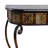 Metal Embossed 1 Shelf Floral Console Table with Ornate Scroll Legs