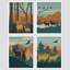 «Mountain Deer Forest», reproduction encadrée sur papier 4 pièces-97782508-97782510