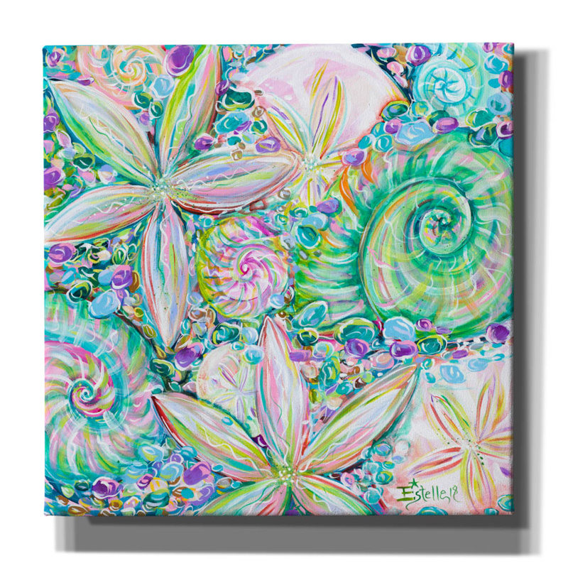 "Bijoux de plage" par Estelle Grengs, H 18 po x l 18 po x P 0,75 po