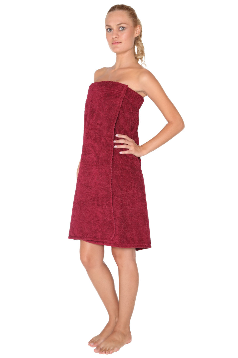 Charlton Home Emrick 100% Cotton Terry Cloth Female Above Knee Bathrobe ...