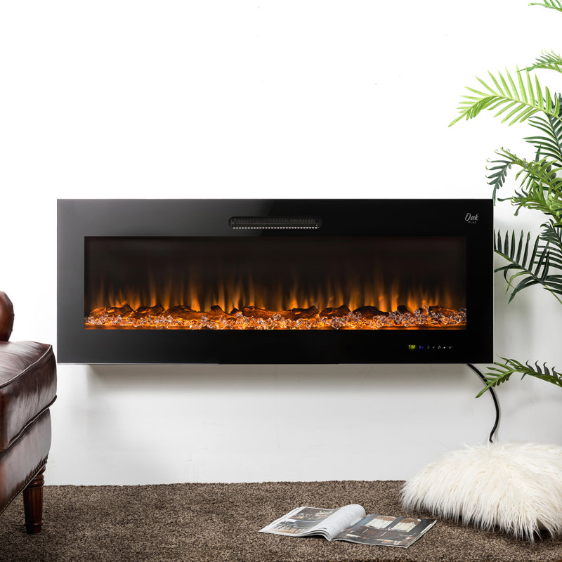 Bourg 50'' W Black Electric Fireplace