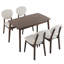 Ensemble de salle à manger 5 pièces en bois massif pour 4, table de cuisine moderne avec chaises rembourrées -17976067-17976064