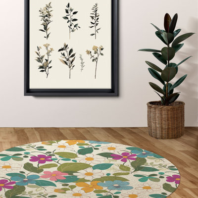Tapis tressé à motif floral printanier