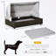Lit pour chien en rotin avec auvent pliable