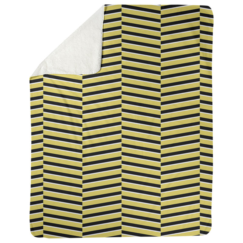 Couverture polaire rayures fracture, l 60 po x L 80 po, Jaune