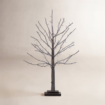 2' Pre-Lit Halloween Black Twig Tree