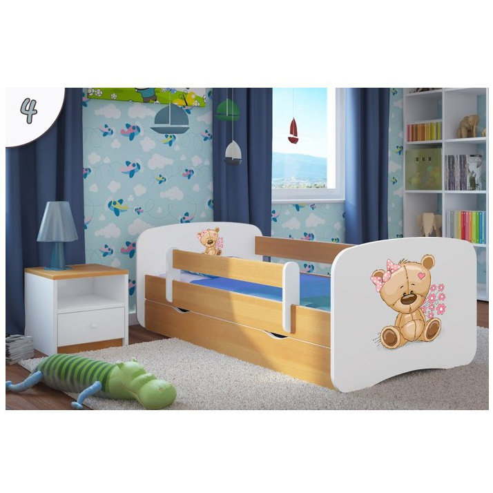 Cicero Convertible Toddler Bed and Mattress by Zipcode Design, European Toddler (80 x 180 cm), Beech/White
