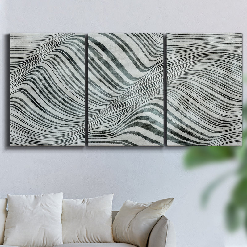 " Obfuscate II " 3 - Pieces, 60" H x 120" W x 2" D