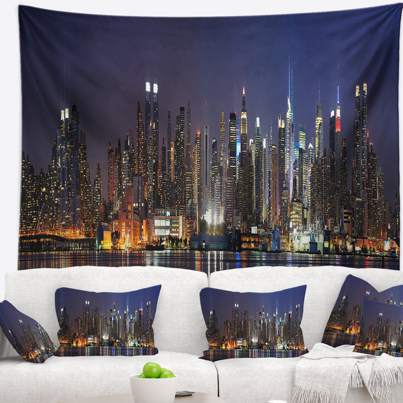Photo de paysage urbain tapisserie midtown skyline de manhattan, H 68 po x l 80 po