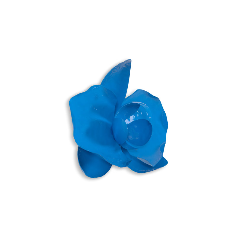 Orchid Flower Metal Wall Décor, Blue