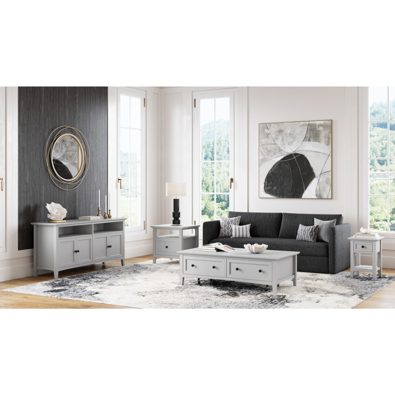 Console de divertissement Renee Grace 64 po, Gris éléphant