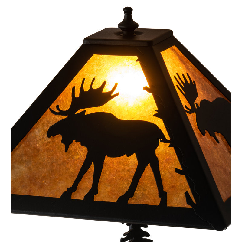Lampe de table noire 21 po Deasia, Amber