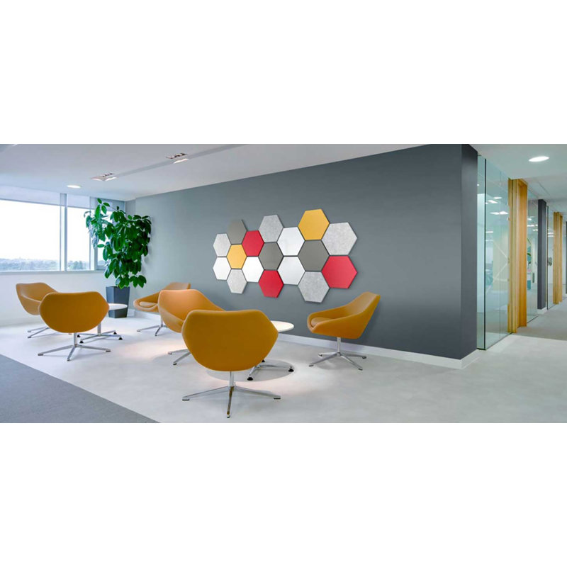 Tableau blanc magnétique mural Link Hex 18 po x 20,75 po, Gris
