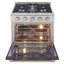 KUCHT Professional 30 po 4,2 pieds cubes Cuisinière au gaz naturel avec brûleurs scellés et four à convection en acier inoxydable avec porte de four gris ciment-50147958-94094662