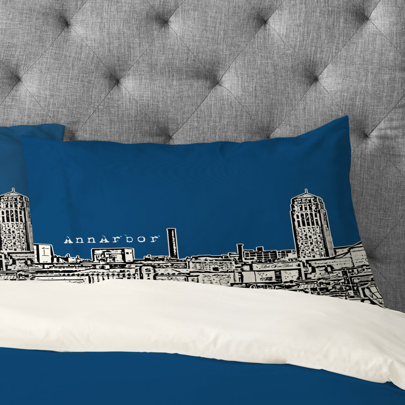 Bird Ave Ann Arbor Pillowcase, Navy, Standard