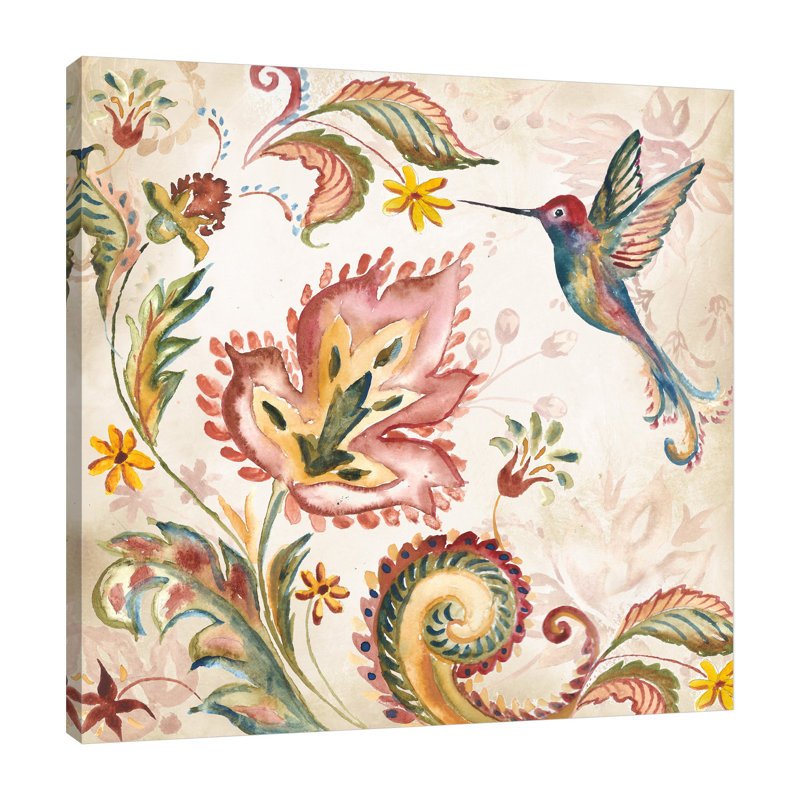 "Boho Spice Hummingbird II", toile tendue par Charlton Home®, H 12 po x l 12 po x P 1,5 po