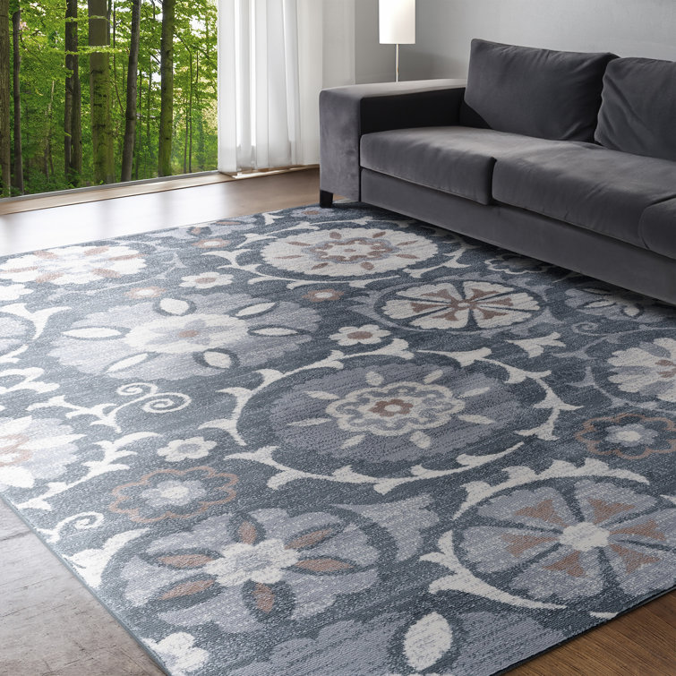 Majoros Floral Gray/Cream/Beige Area Rug